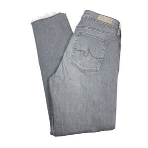 AG Adriano Goldschmied The Prima Ankle Grey‎ Cigarette Jeans Raw Hem 28R